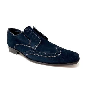 Vionic 45 Harrison Blue Suede Shoes Men’s Size 12 Derby Wingtips Brogue Navy